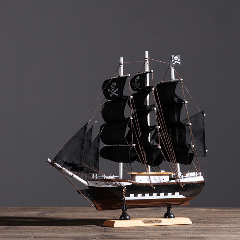 DIY Assembly Pirate Ship Assembly Model Wooden Sailing Boat Scale Decorations - MRSLM