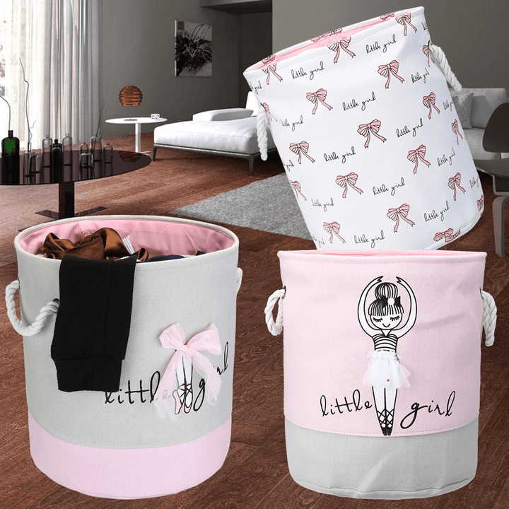 Foldable Kids Toy Clothes Storage Bag Printed Laundry Hamper Clothes Washing Baskets Laundry Basket - MRSLM