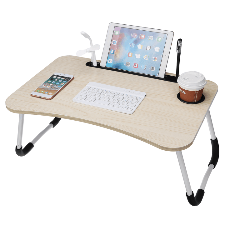 USB Computer Desk Multifunctional Portable Bed Computer Desk Lazy Foldable Lazy Laptop Table for Home Office Dormitory - MRSLM