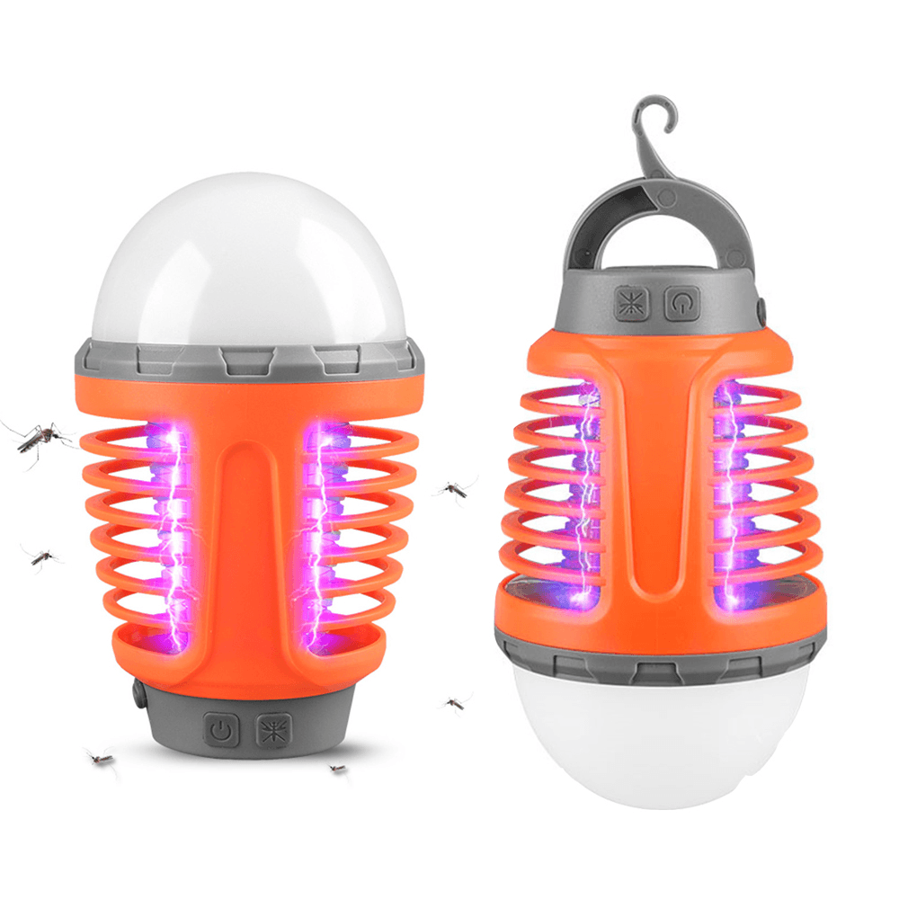 70 Lumens 2-In-1 LED Zapper Light Bulbs Mosquito Killer Lamp 4 Modes USB Rechargeable Hook Hanging Camping Light - MRSLM