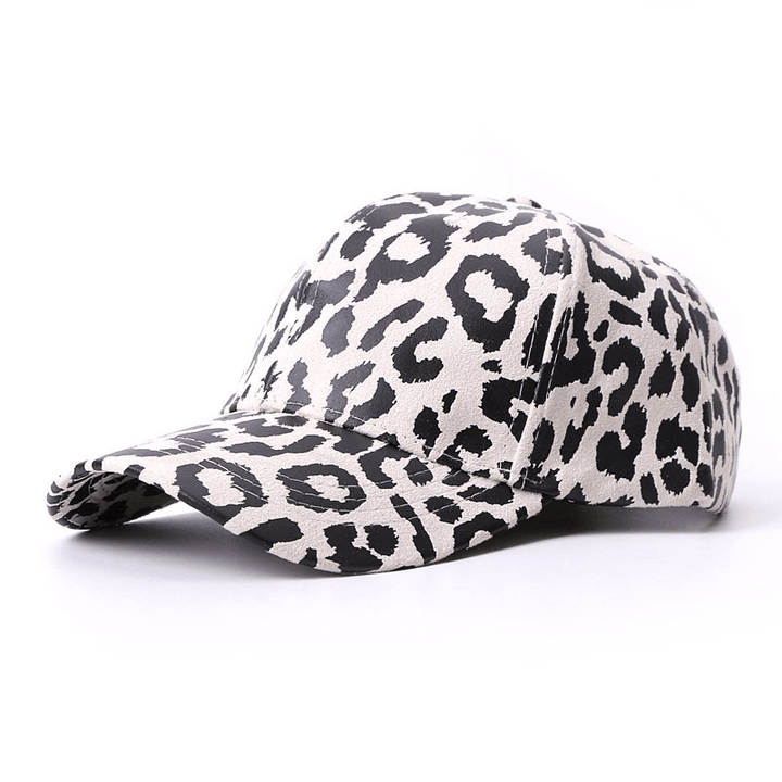 Hat Female Leopard Print Baseball Cap Sunshade Outdoor Travel Sun Protection Duck Tongue - MRSLM