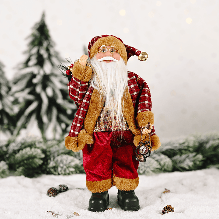 Santa Claus Doll Merry Christmas Tree Figurine Ornament Kid Toy Gift Desktop Decoration - MRSLM