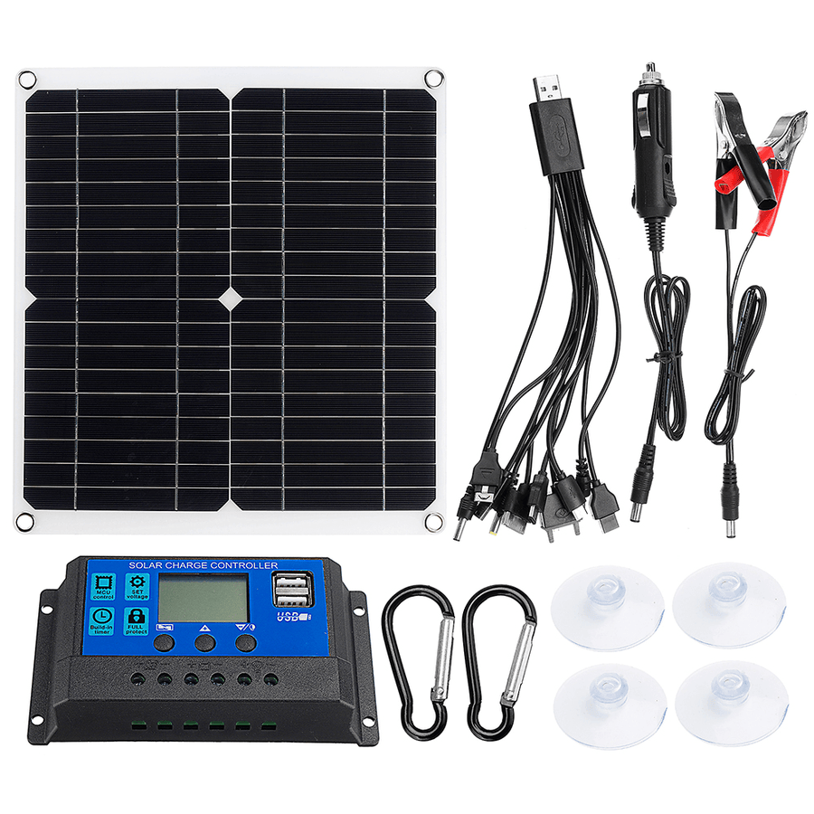 LEORY 12V 20W 10A Solar Panel Charge Controller Portable High Efficiency Waterproof Smartphone Solar Panel USB Charger - MRSLM