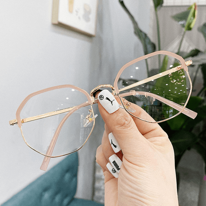 Fashion Retro round Glasses Flat Unisex Thin Frame Face-Lift Glasses - MRSLM