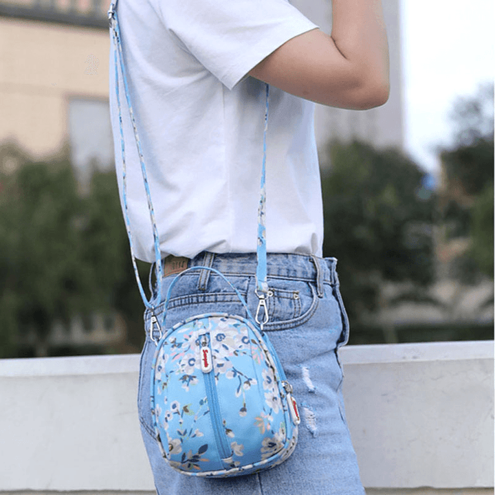 Women Waterproof Light Weight Small Mini Printed Pattern Shoulder Bag Crossbody Bag Phone Bag - MRSLM