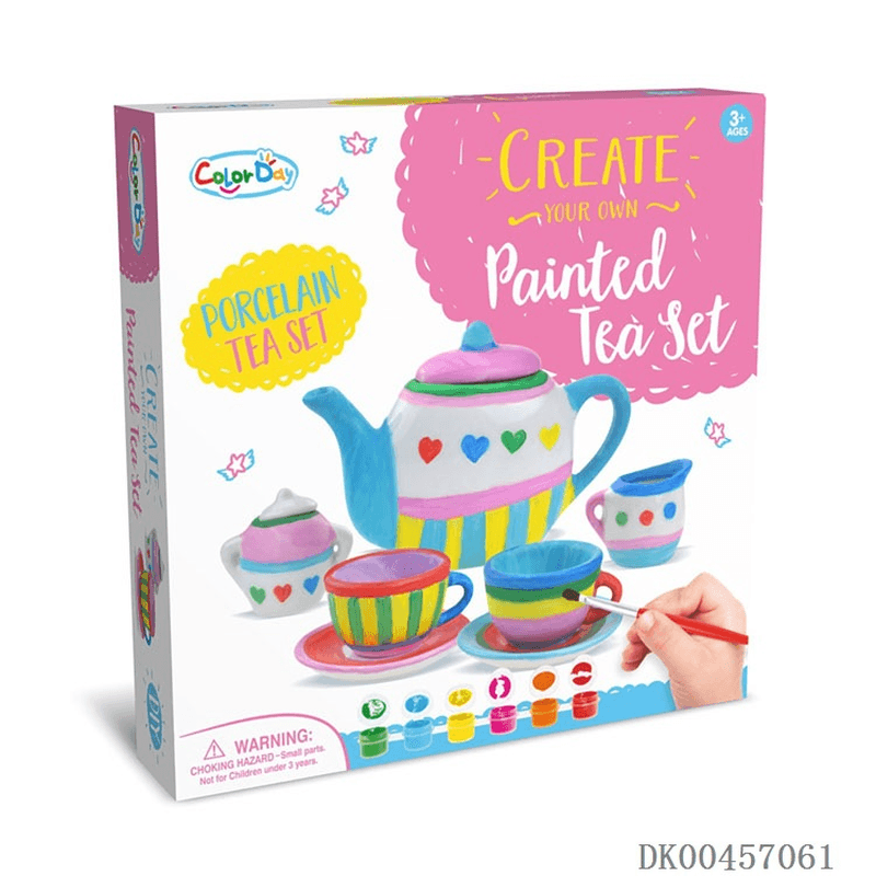 Children'S Creative Hand-Made DIY Painted Graffiti Teapot Set - MRSLM