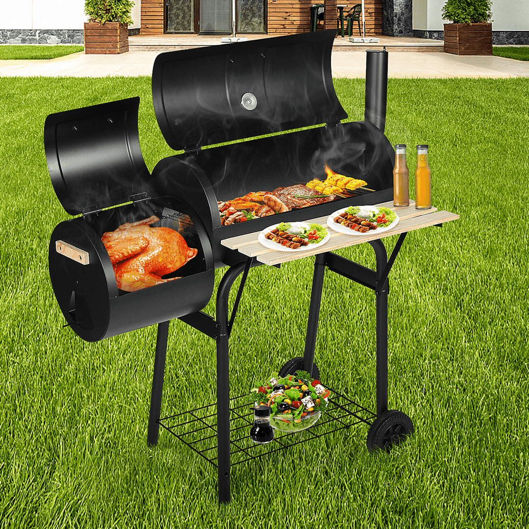 45'' Fire Pit BBQ Grill Meat Charcoal Cooker Outdoor Camping Picnic - MRSLM