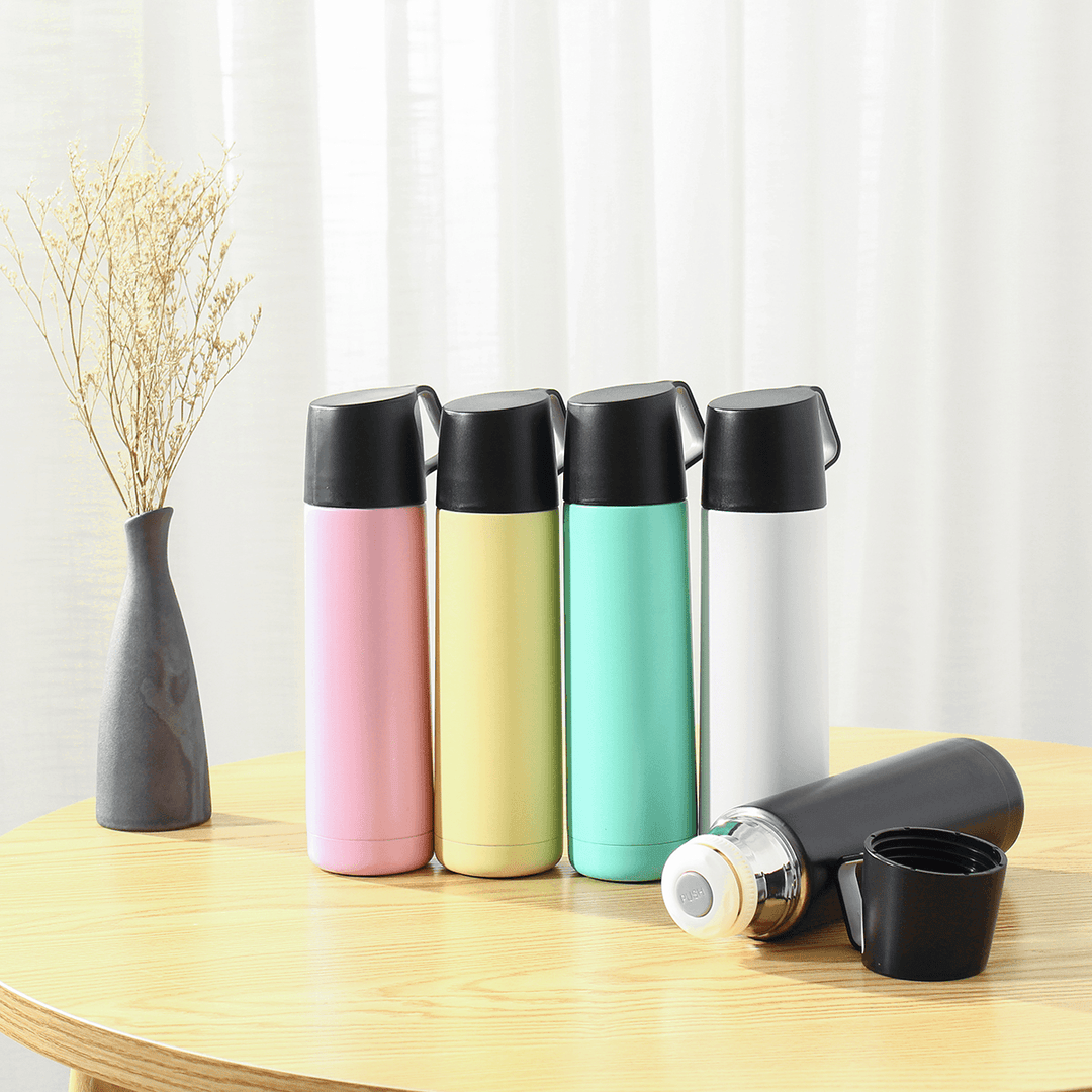 500Ml Stainless Steel Thermal Vacuum Water Bottle Hot Coffee Lid Travel Cup Mug - MRSLM