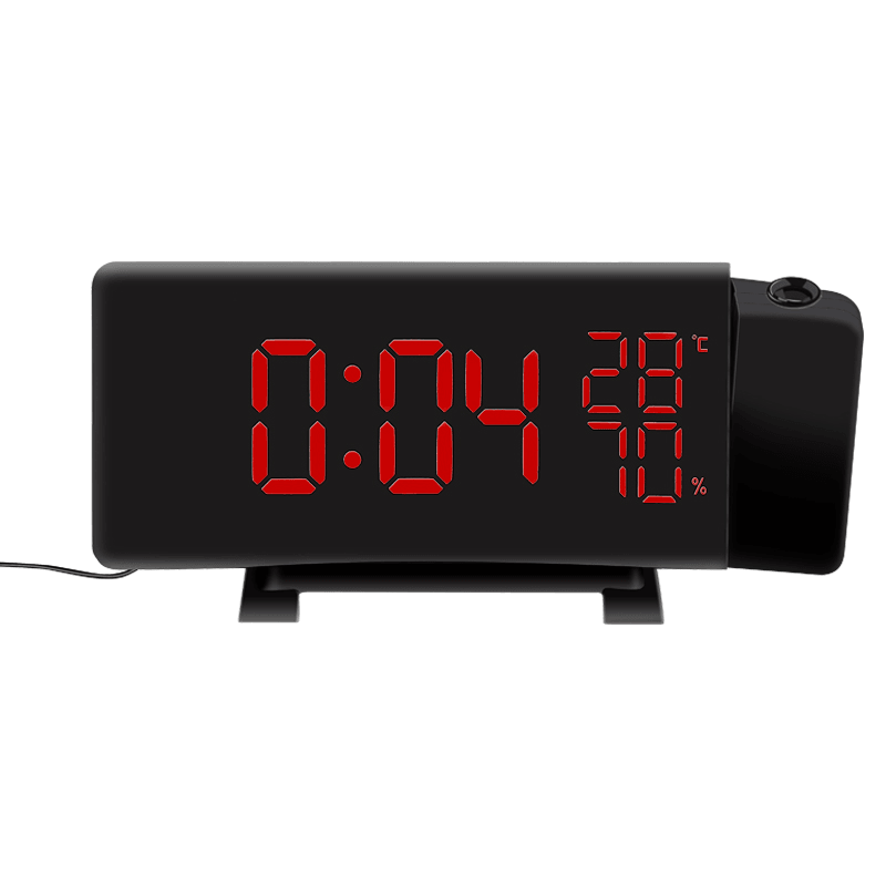 TS-5210 Thermometer Hygrometer Digital Clock 3 Color Projection LED Switch Display Time Clock Temperature Humidity FM Radio - MRSLM