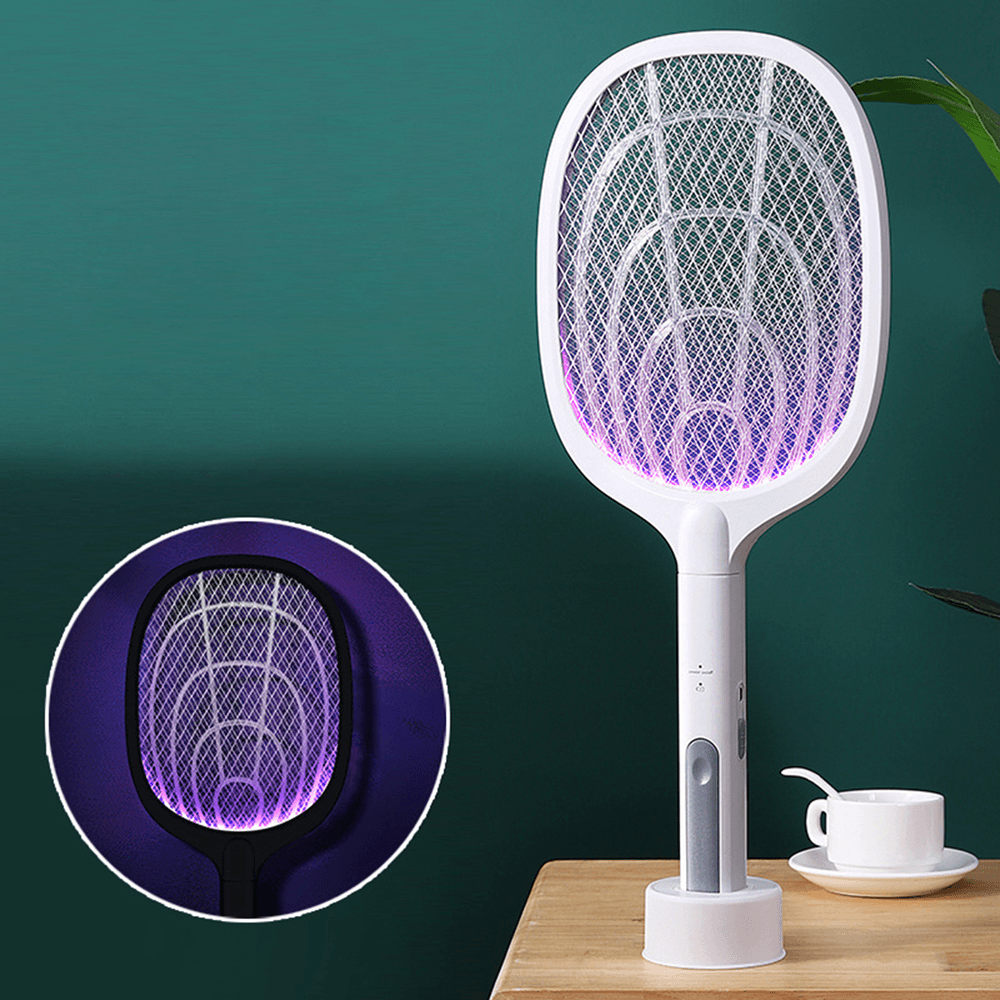 2 in 1 Portable Mosquitos Killer Pest Control 3000V Bug Racket Fly Swatter Safety Mosquito Killer Lamp for Indoor Outdoor - MRSLM