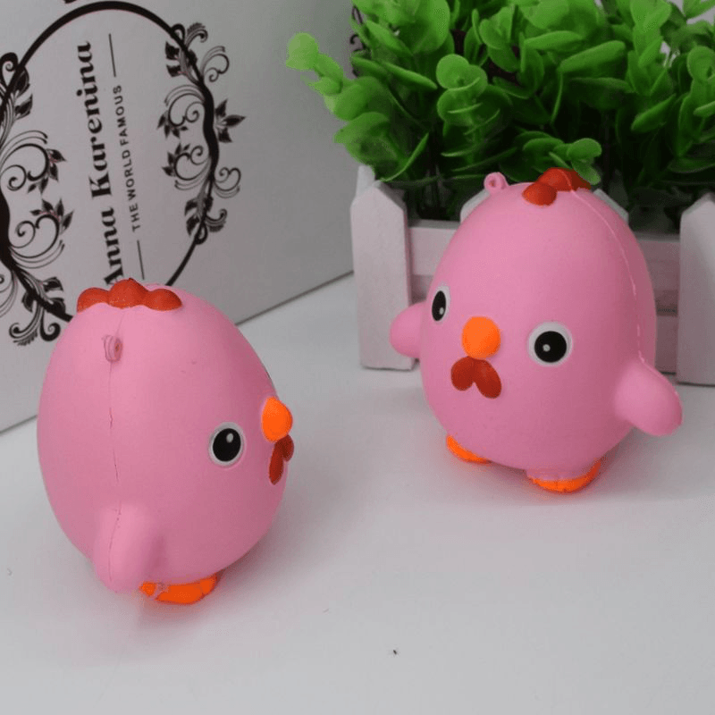 Squishy Pink Chicken Jumbo 10Cm Slow Rising Collection Gift Decor Soft Toy Phone Bag Strap - MRSLM