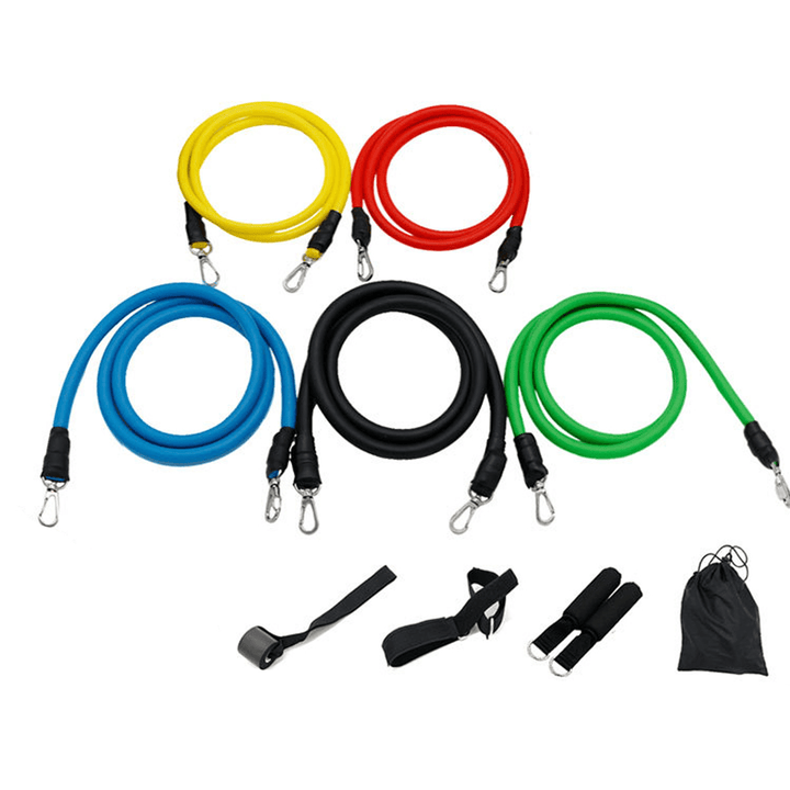 11PCS Multifunctional Resistance Bands Set Home Fitness Stretch Training Yoga Elastic Pull Rope - MRSLM