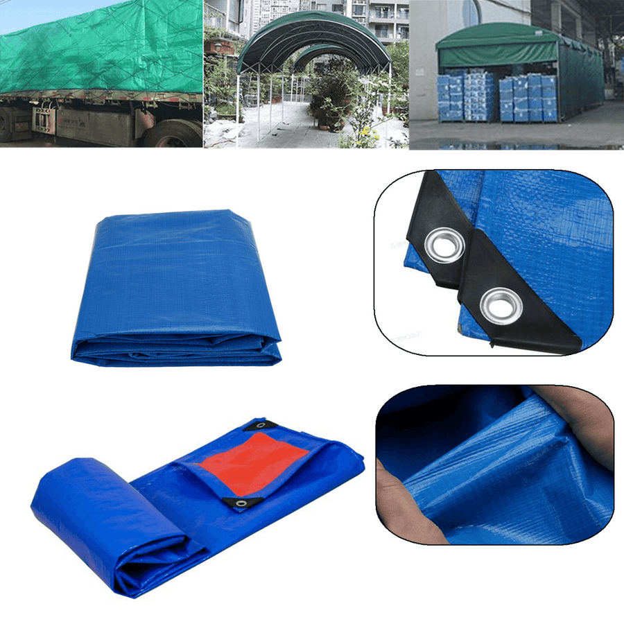 3*5/4*6M Thicken PE Tarpaulin Rainproof Cloth Outdoor Canopy Awning Cloth Waterproof Tent Tarpaulin Canvas Truck Car Tarp Sheet - MRSLM