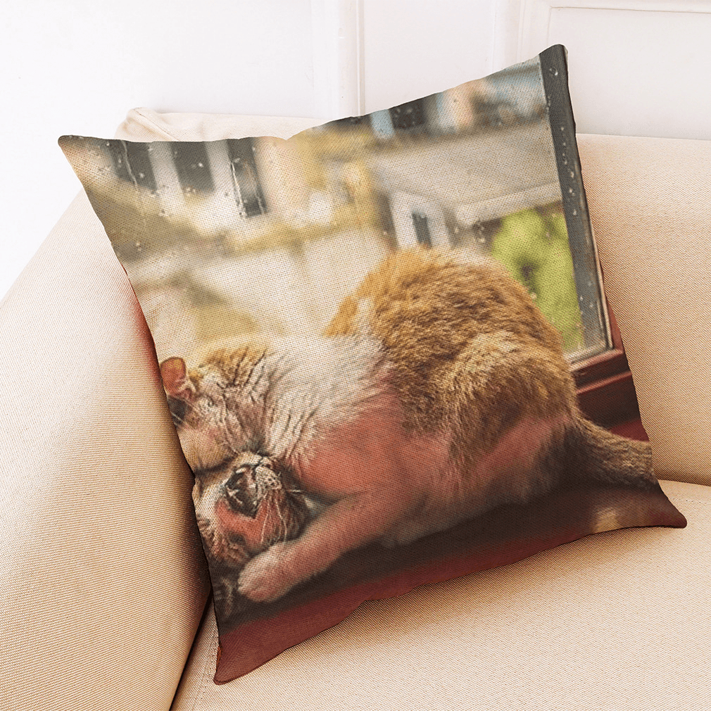 Honana BX 45X45Cm Cat Pattern Luxury Cushion Cover Graffi Style Throw Pillow Case Pillow Covers - MRSLM