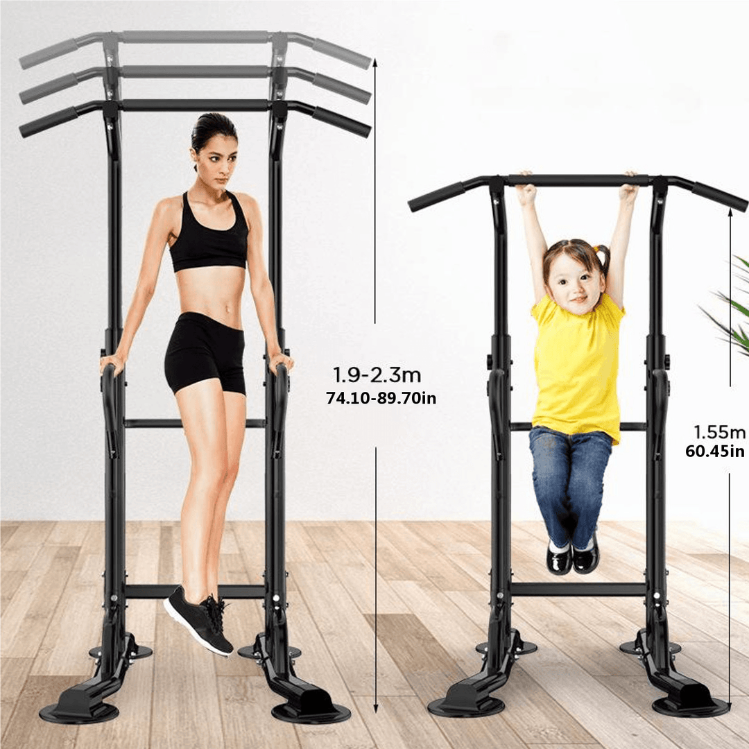 MIKING 4001D Multifunction Power Tower Adjustable Pull up Dip Station Horizontal Bar Strength Training Fitness Exercise Home Gym - MRSLM