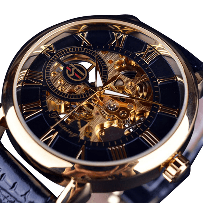 Forsining GMT838 3D Hollow Engraving Design Luminous Display Fashion Men Automatic Mechanical Watch - MRSLM