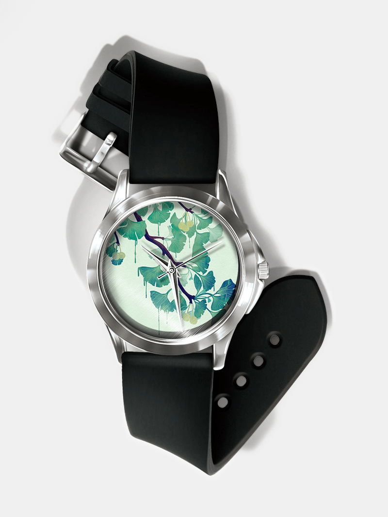 Casual Landscape Printed Men Watch Forest Leaves Flowers Pattern Women Quartz Watch - MRSLM