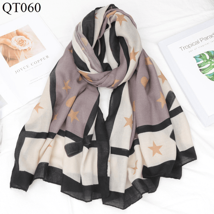 New Korean Style Cotton and Linen Scarf Women Fashion Trend Plaid Scarf Shawl Dual-Use - MRSLM