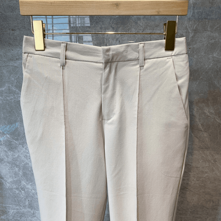 Men'S Casual Cropped Trousers Straight Trousers - MRSLM