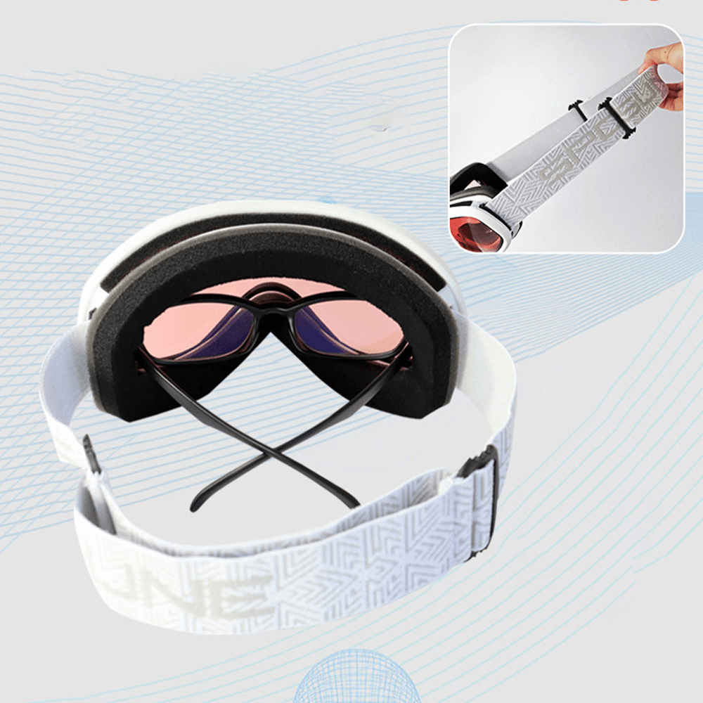 Unisex Double-Layer Ski Goggles Large Field of View Spherical Professional Dual-Lens Anti-Fog Windproof Goggles - MRSLM