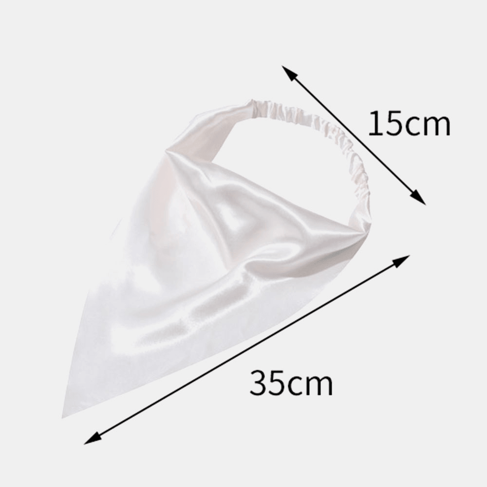 Women Chiffon Solid Color Elastic Wild Triangle Scarf Headband Headscarf Headwear - MRSLM