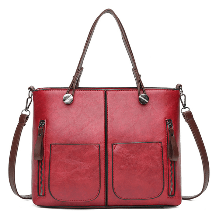 Women Artificial Leather Minimalist Handbag Crossbody Bag - MRSLM