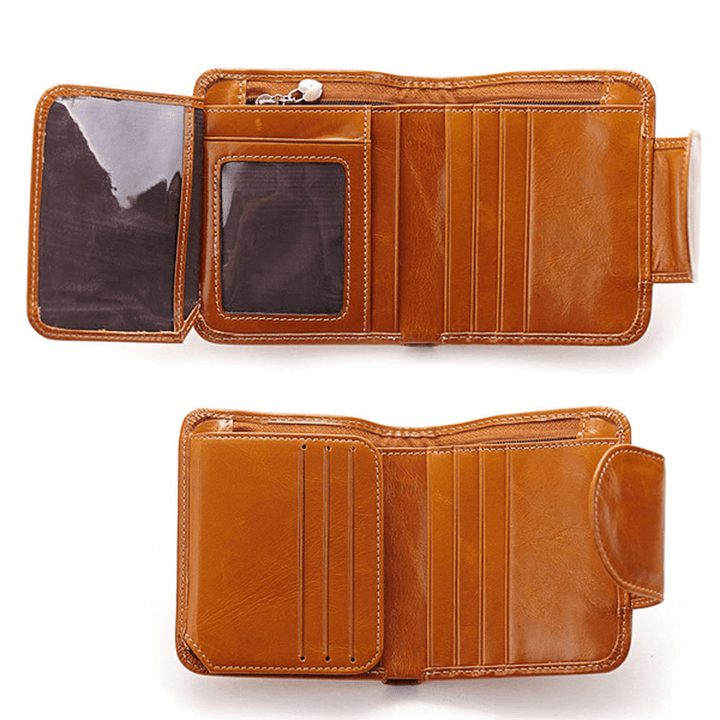 Women Genuine Leather Wallet Business Card Holder Purse - MRSLM