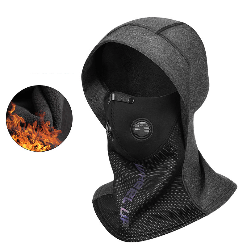 WHEEL up 2-In-1 Bike Head Scarf Universal Face Mask Breathable Windproof Waterproof Winter Warm Fleece Head Cap - MRSLM