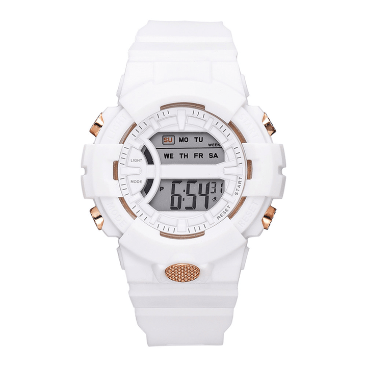 HONHX 592 Fashion Casual Time Week Display Silicone Strap LED Digital Watch Women Watch - MRSLM