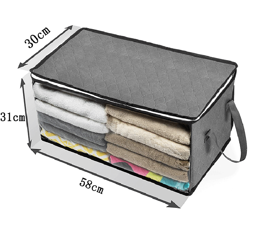 Non-Woven Storage Box Quilt Foldable Storage Bag Closet Clothing Storage Box Dust-Proof Moisture-Proof - MRSLM