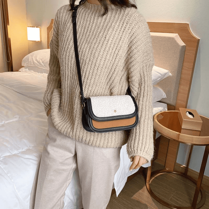 Women Lamb Hair Winter Crossbody Bag Shoulder Bag - MRSLM