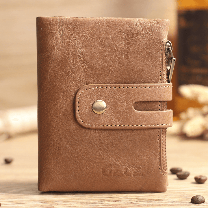 Men Women Retro Genuine Leather Wallet Card Holder - MRSLM