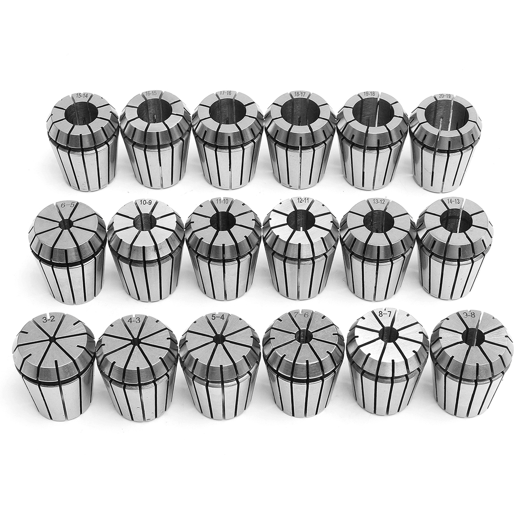 18Pcs 3-20Mm Collects Set MTB3 ER32 Collet Chuck Set 1/2 Inch Thread with Chuck and Spanner - MRSLM