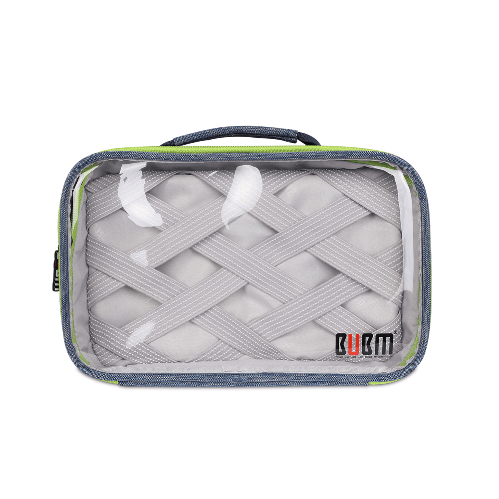 BUBM TTR Multi-Functional Portable Transparent Electronics Accessories Organizer Cosmetic Bag - MRSLM