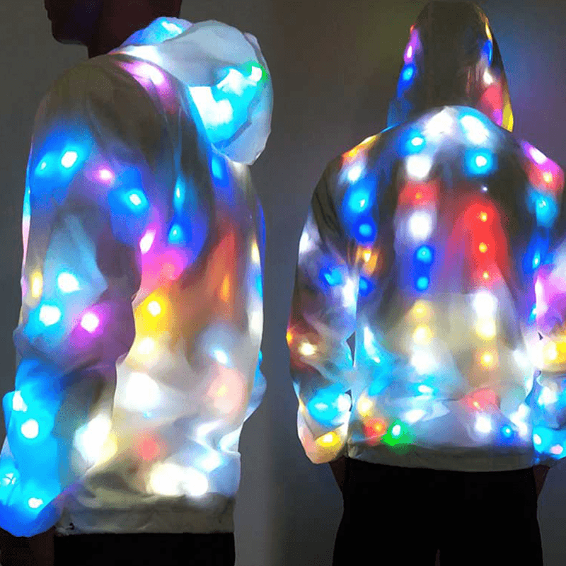 Colorful Leds Halloween Party Light Abrigo Chaqueta Cool Clothing Dance Coat - MRSLM