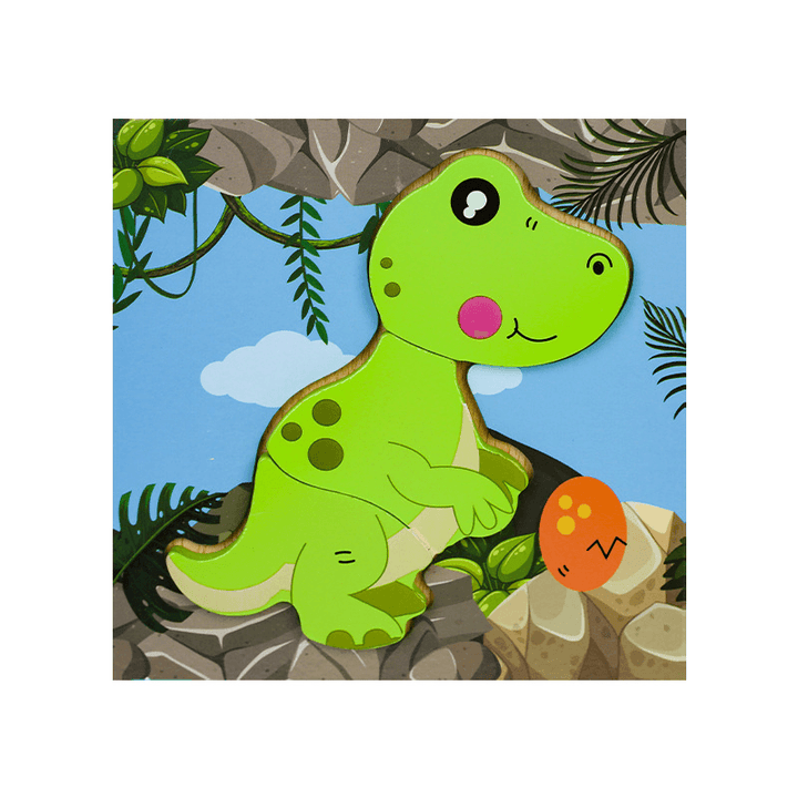 Animal Cognition Dinosaur Puzzle Wooden Toy - MRSLM