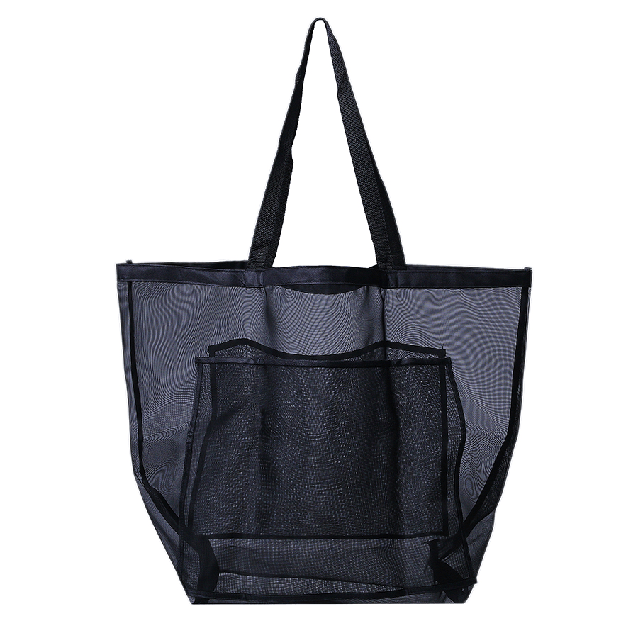 Mesh Beach Bag Toy Tote Bag Market Grocery & Picnic Tote with Oversized Pockets Bag - MRSLM