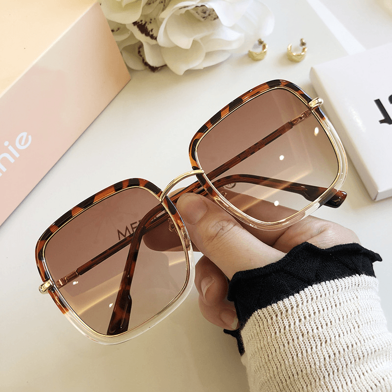 Personality Square Sunglasses Retro Style Thin round Face Men and Women UV Protection Glasses - MRSLM