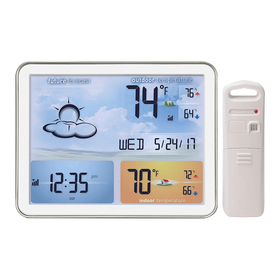 Desktop Digital Alarm Clock Weather Station Full Color Temperature Humidity Detection Electronic Weather Clock LCD Color Display Weather Forecast Clock - MRSLM