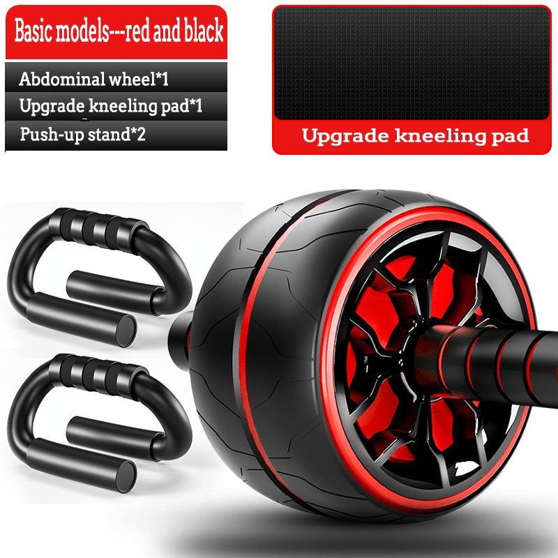 Abdominal Roller Fitness Slimming Core Workout Ab Wheel Roller Push Ups Stand with Kneeling Pad - MRSLM