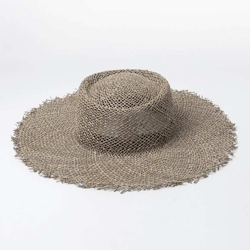 Women'S Breathable Green Straw Beach Sun Hat - MRSLM