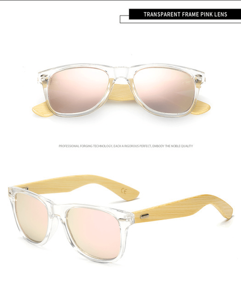 Wood Bamboo Sunlasses for Women Men Wooden Sun Lasses - MRSLM