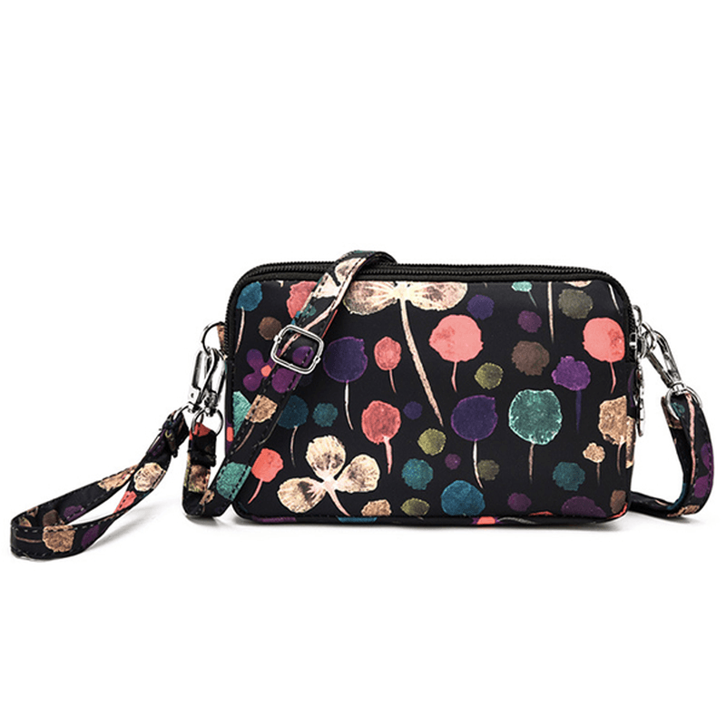 Women Nylon Colorful Multi-Level Casual Wallet Shoulder Bag - MRSLM