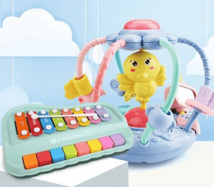 Baby Rattle Toy Teether Baby Grip Training Glowing Toy - MRSLM