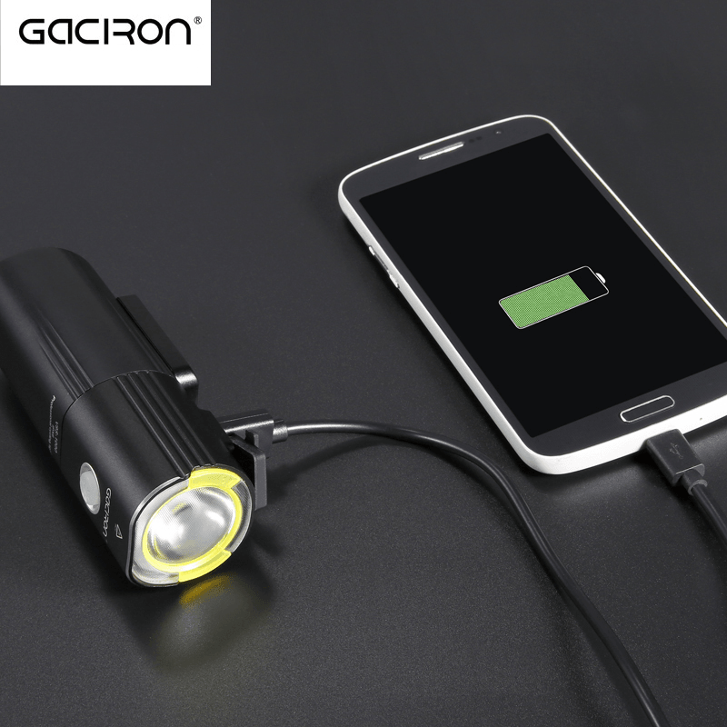 GACIRON 1000 LM Bicycle Light Front Handlebar Light 4500Mah IPX6 Waterproof LED Bike Light USB Rechargeable Power Bank Flashlight 6 Modes - MRSLM