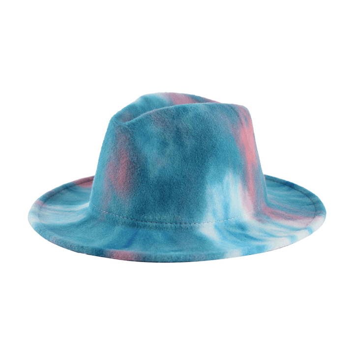 British Style Men and Women Double-Sided Tie-Dye Gradient Fashion Jazz Hat - MRSLM