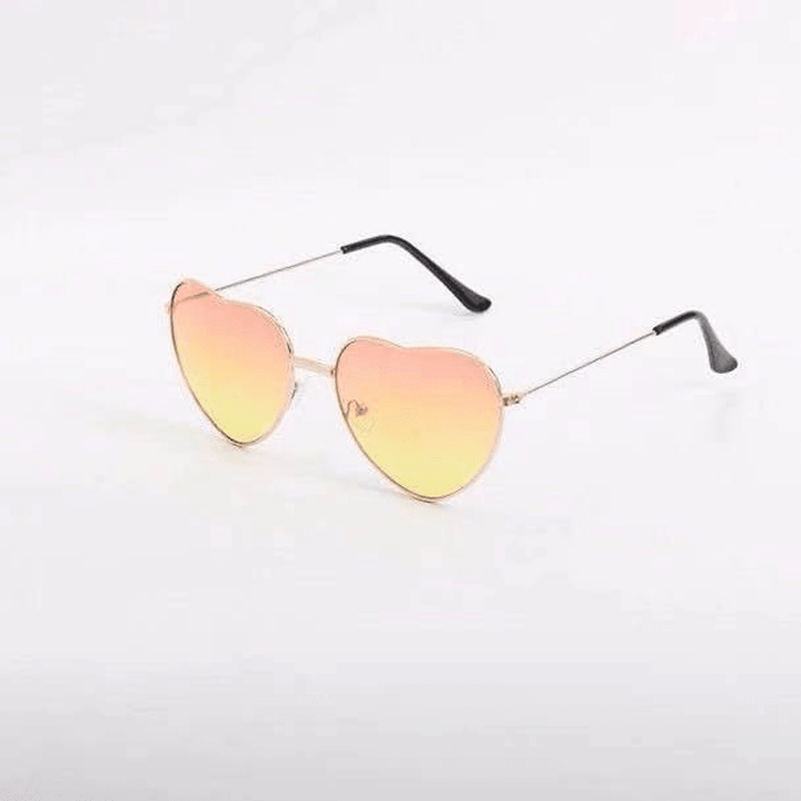 Vintage Metal Heart Shaped Sunglasses Peach Heart - MRSLM