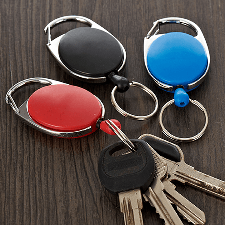 Outdoor EDC Metal Keychain Ring Multifunction Retractable Anti-Lost Key Ring Buckle Pull Clip - MRSLM