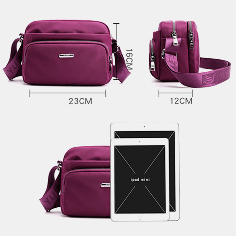 Women Nylon Waterproof Shoulder Bag Crossbody Bag - MRSLM