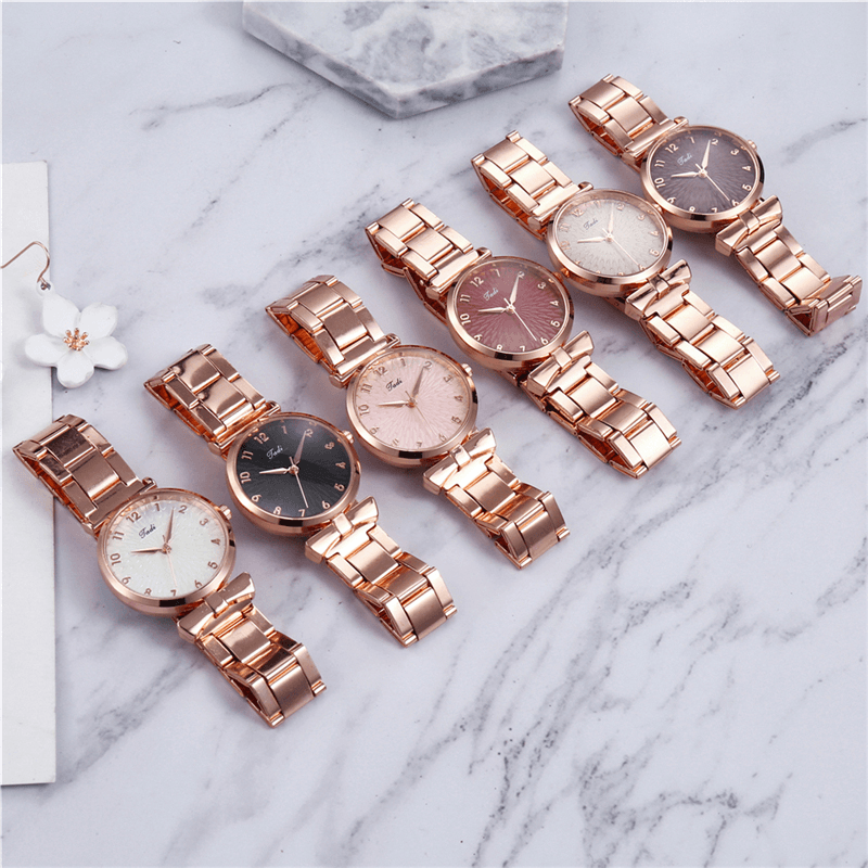 Fashion Casual Women Wristwatch Alloy Wrist Watch Bracelet Waterproof Quartz Watches - MRSLM